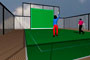 Vista 3D básica de una cancha de frontón para un cliente particular.